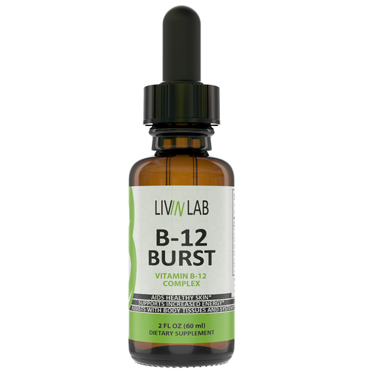 ay Goodbye to Fatigue. B12 Burst Liquid B-12 Enhances Alertness and Energy Levels for Lasting Performance.