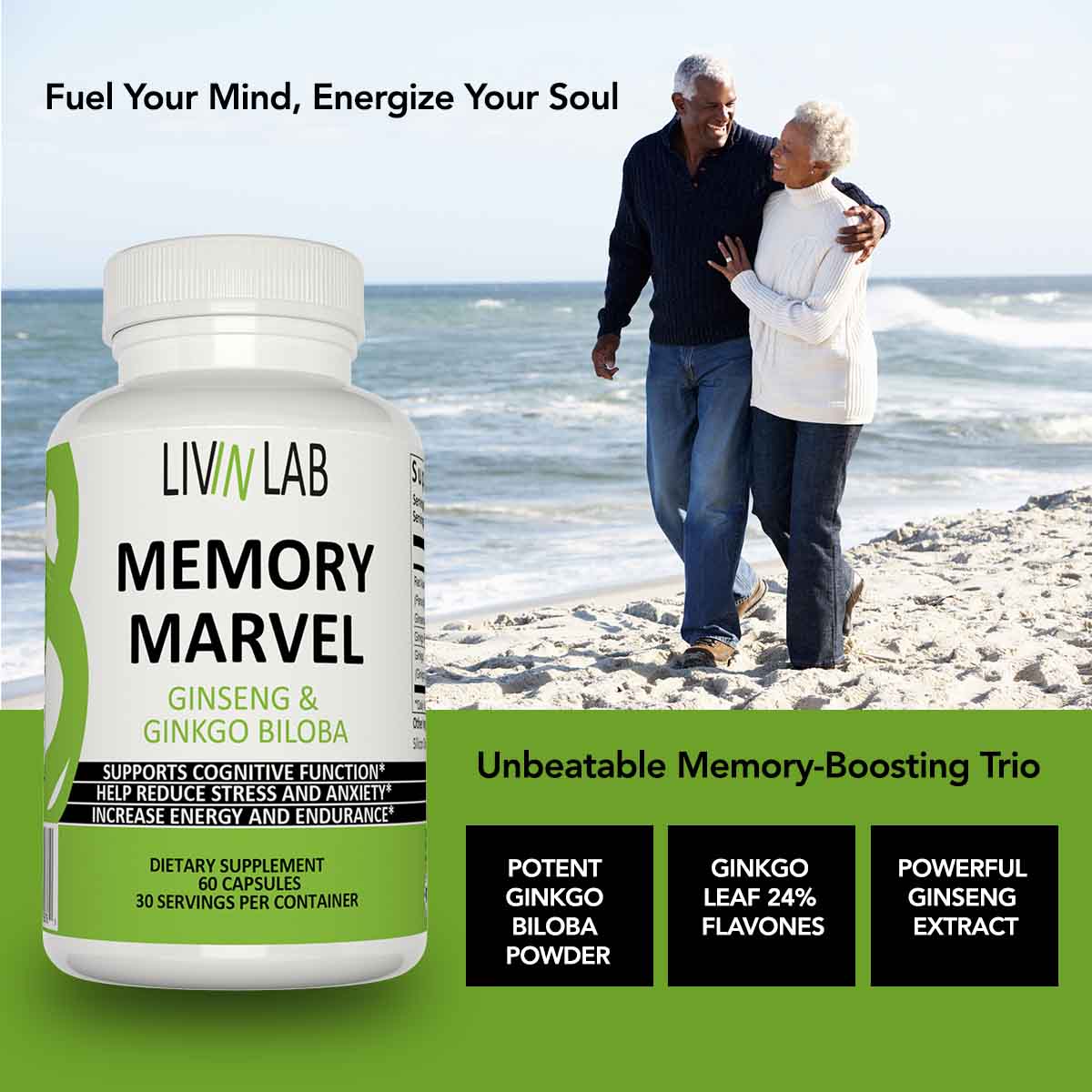 Memory Marvel with Ginkgo Biloba + Ginseng