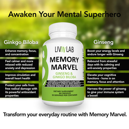 Memory Marvel with Ginkgo Biloba + Ginseng
