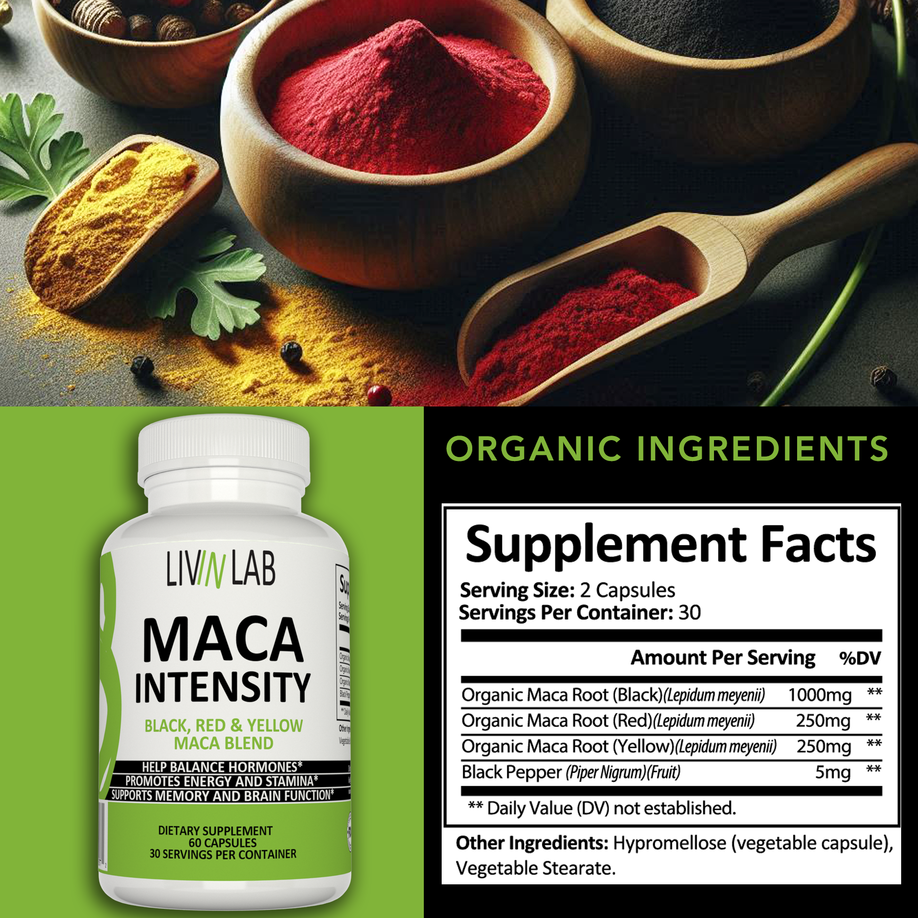 Sharpen Your Mind: Improve memory and cognitive function with Maca root.