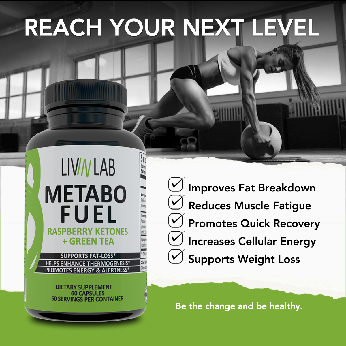 Embrace the science of weight loss with Metabo Fuel, formulated with Raspberry Ketone, Yohimbe, and Green Tea. Enhance metabolism, suppress hunger, and embark on a transformative journey to wellness.