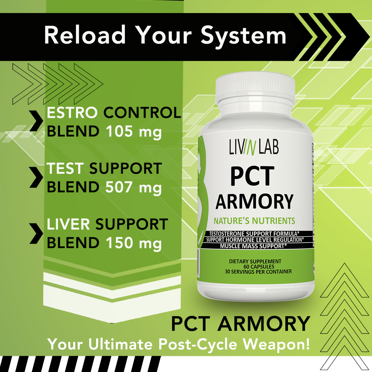 For weightlifters seeking to maintain muscle gains and regulate hormone levels after intense training cycles, PCT Armory is the ideal supplement.