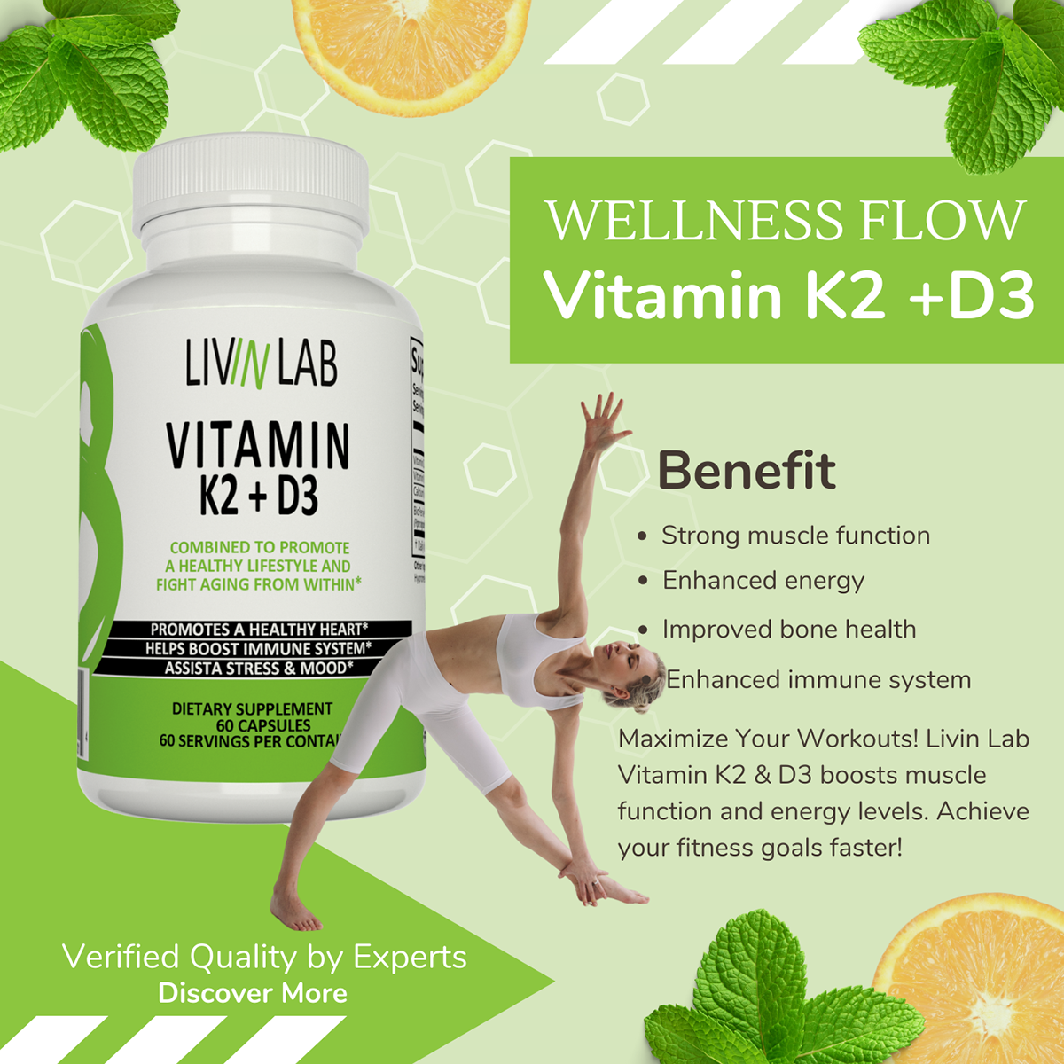 Support Muscle Recovery with a Vitamin K2 + D3 Supplement